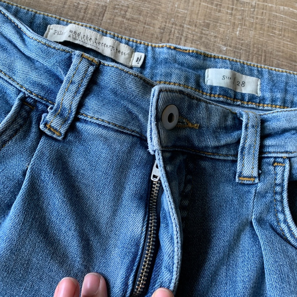 Anthropologie Pilcro women’s barrel Leg Jeans 28 ankle baggy pleat denim balloon - Picture 12 of 13